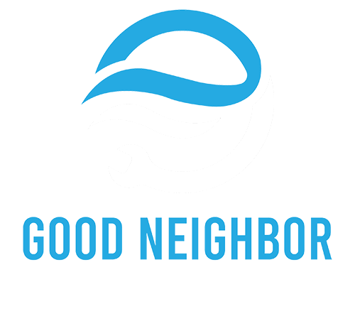 Good Neighbor white logo vertical